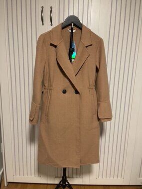 Lagogo Camel Wool Blend Long Coat NWT